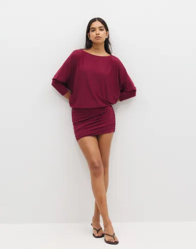 Only – Rød – Onlaria L/S Bat Dress Jrs