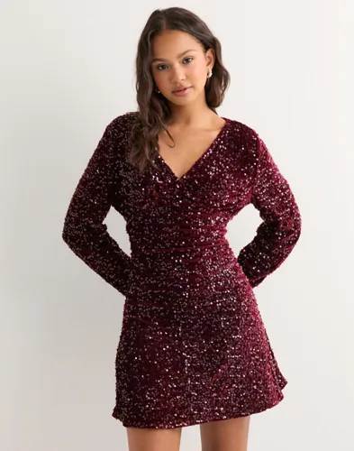 Pieces – Rød – Pckam Ls V-Neck New Dress Jrs Bc